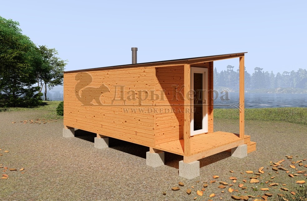 Каркасно-щитовая баня из кедра «Сканди»